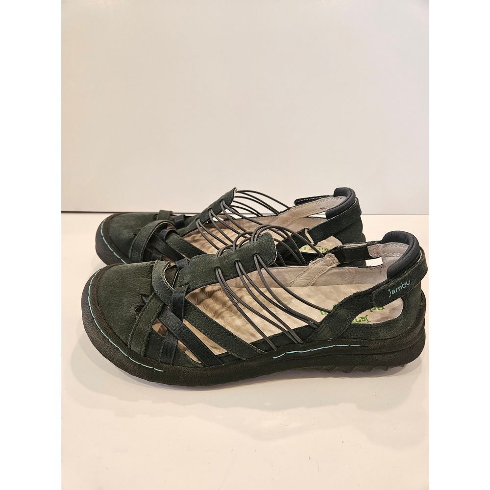 Jambu Chestnut Womens 7M Grey Suede‎ Bungee Mary Jane Flats J1CHS73